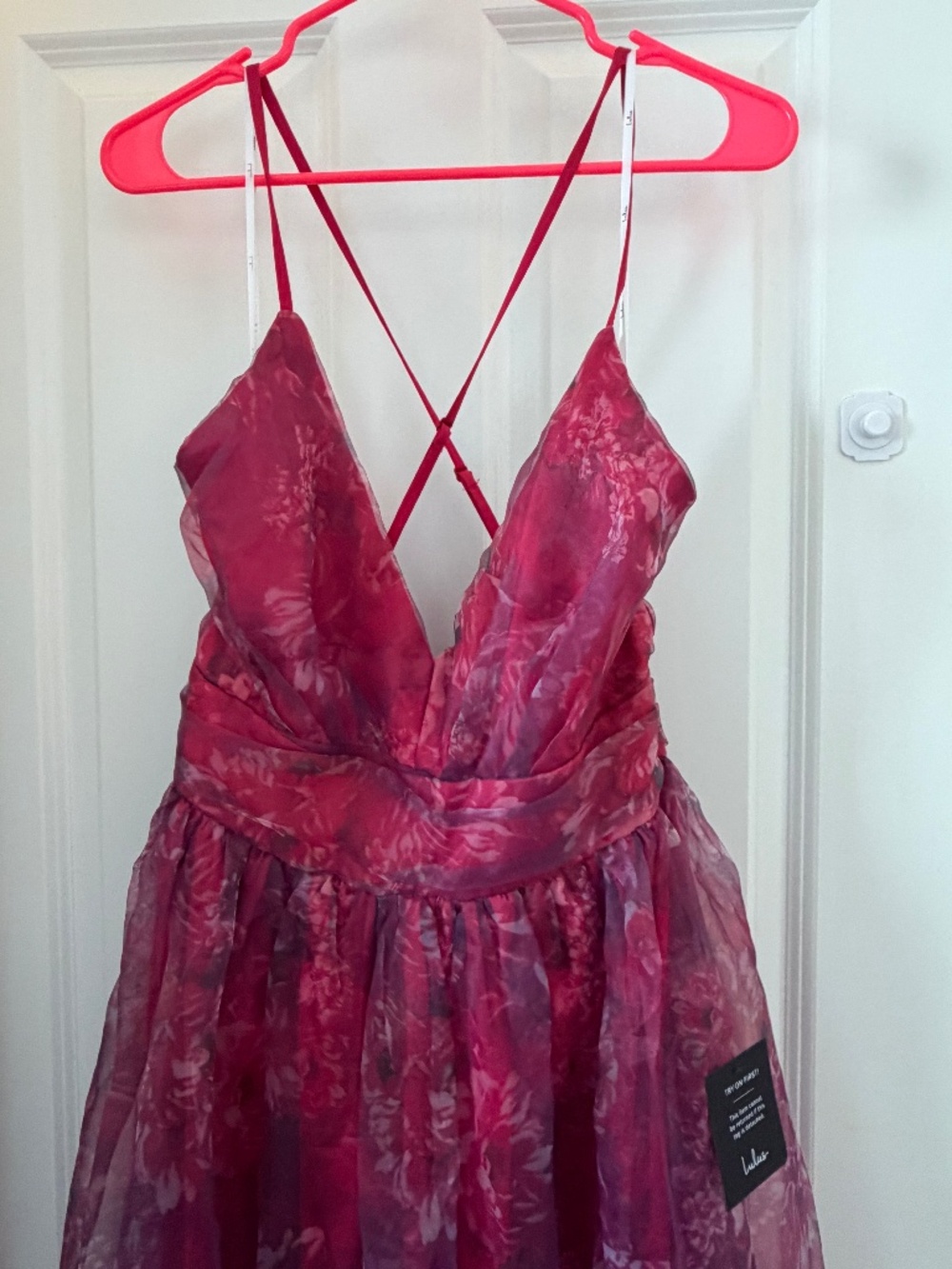 Lulus Pink Floral Maxi Dress Wedding Guest Dress Leg Slit NWT